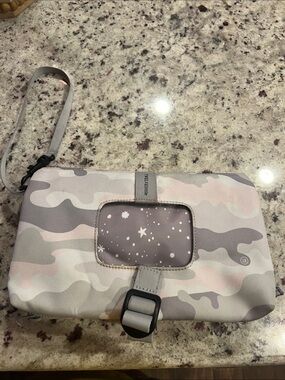 Twelvelittle On the Go Changing Station Pink & Gray Camo Wristlet Baby Clutch